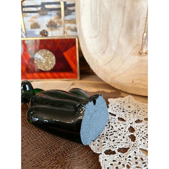 Viking Glass Mould Epic Dog Figurine Shiny Green Glass Hound by Mosser Glass 8 I - Picture 2 of 5